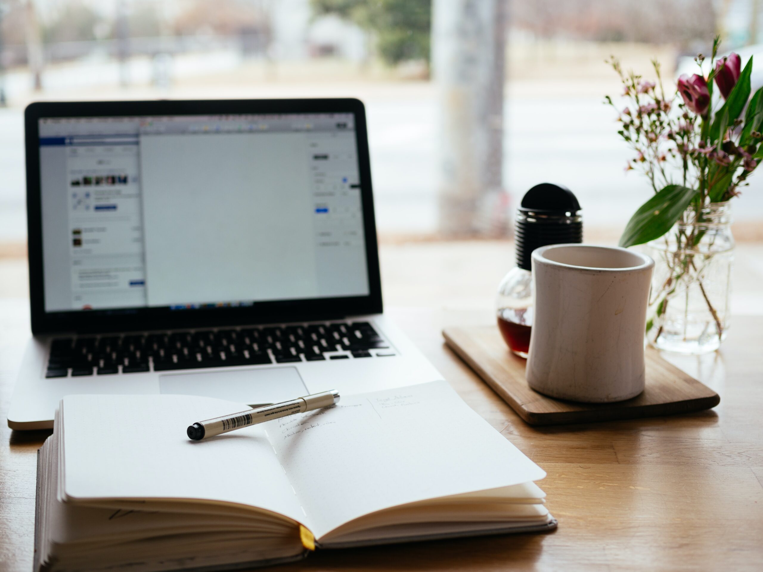 textbook, virtual class, coffee